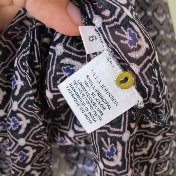 Ulla Johnson Reema Blouse Blue 6 Wide Sleeve Boho Semi Sheer - Picture 7 of 7